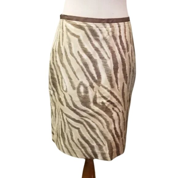 LOFT leopard style pencil skirt women's size 4 Petite (R20) - Picture 1 of 7
